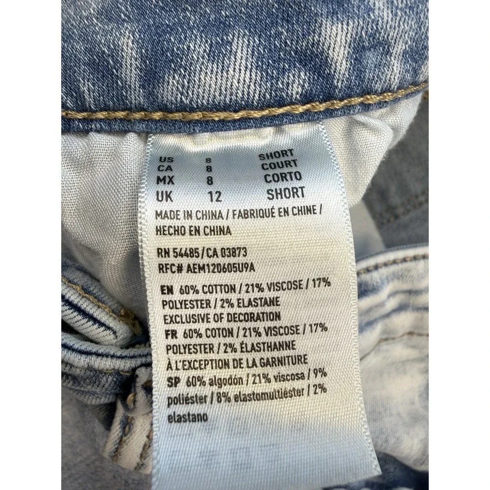 American Eagle Outfitters Hi-Rise Women's 8 S Blue Jeans Denim Ripped Distressed